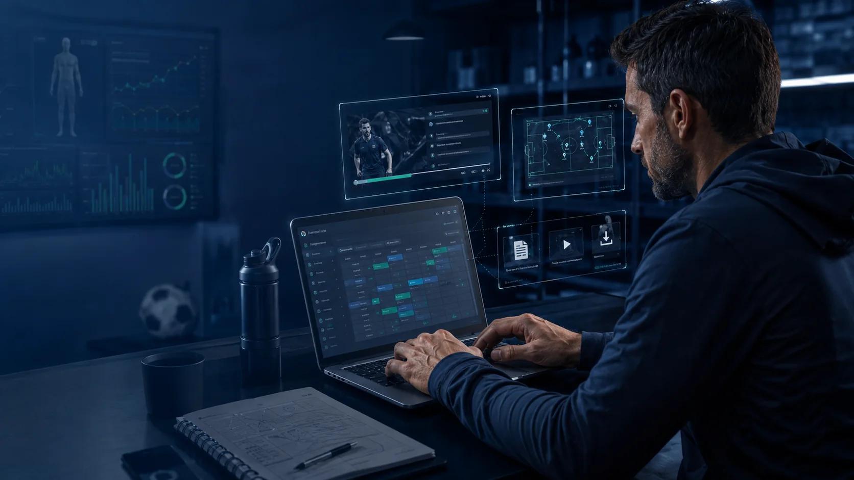 Entrenador utilizando recursos y herramientas digitales